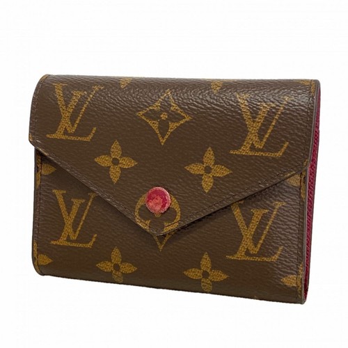 Louis Vuitton Monogram Portefeuille Victorine Tri Fold Wallet Fuchsia Authentic
