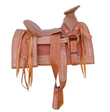 15" Tan Square Skirt Charro Montura Saddle