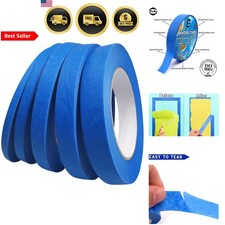 Painters Tape Set 5 Rolls 1/4 3/8 1/2 5/8 3/4 Inch Multi Surface Indoor Outdoor