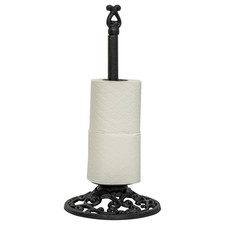 Woodside Cast Iron Free Standing Bathroom Toilet Paper/Loo Roll Holder Stand