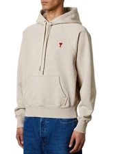 Ami Alexandre Mattiussi Mens Ami De Coeur Pullover Hoodie XXL Beige - NWT $480
