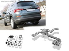 FOX Edelstahl Duplex Sportauspuff Skoda Kodiaq 4x4 Diesel unter der Stoßstange