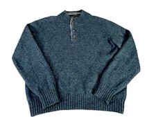 Loro Piana Sweater Womens 48 Blue Cashmere Button Pullover Top