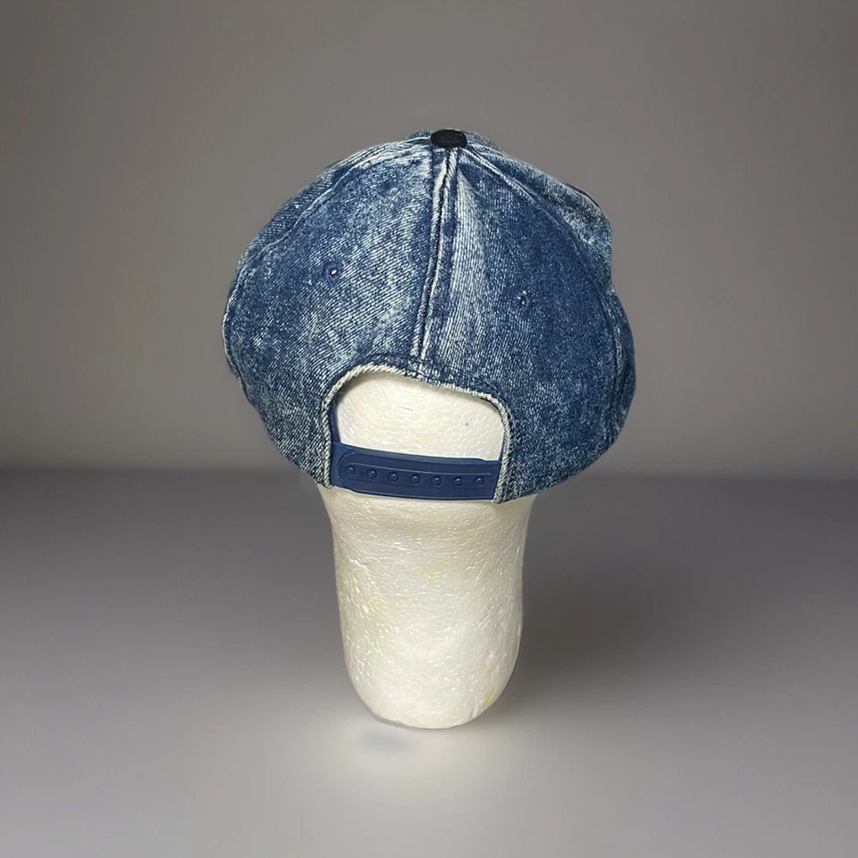 RARE Vtg 90s Malcolm X Denim 2 Tone Snapback Hat Cap 🔥Metal Logo Black History - Image 4 of 4