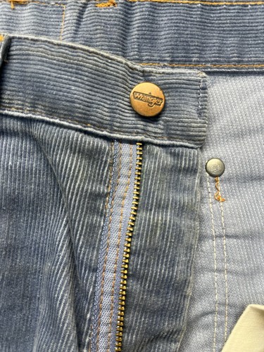 Vintage 1970s Wrangler Wrapid Transit Men’s Corduroy’s Jeans Blue Size 33x32 - Picture 7 of 21