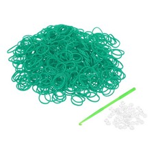 3000Pcs Loom Rubber Band Kit with 125Pcs S-Clips and 5Pcs Hook, Dark Green