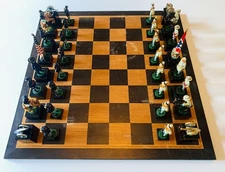Vintage 1985 Harrods American Civil War Chess Set - Hand Painted - SAC Style