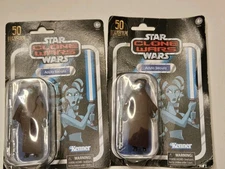 *PACKAGE WEAR 2 PACK* Star Wars Vintage TVC Figure Clone Wars Aayla Secura #217