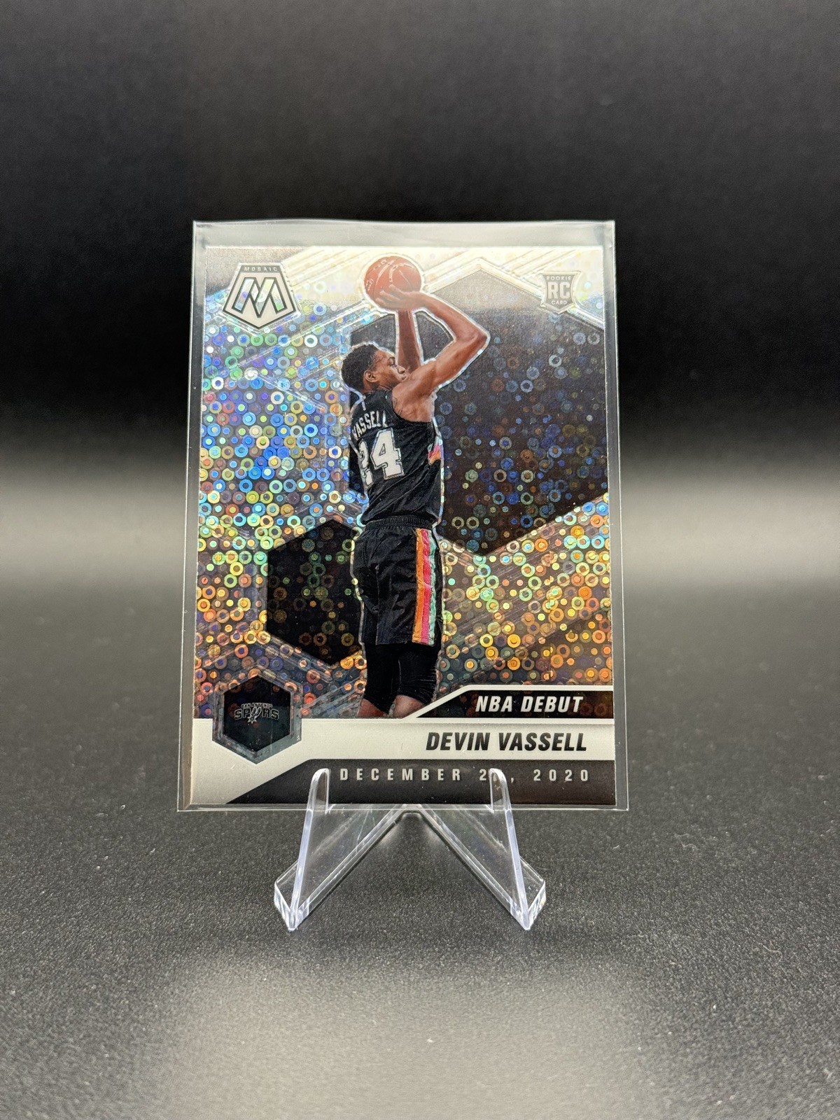 2020-21 Panini Mosaic Devin Vassell Fast Break Silver Prizm #278 Rookie RC Spurs