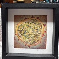 IKEA Framed Signed Print By Elizabeth Deangelo Measuring 9”x9”