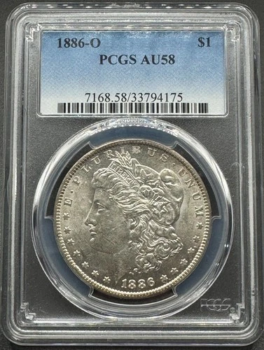 1886-O MORGAN SILVER DOLLAR PCGS AU58 01XFC26