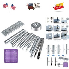14Pcs Rivet Setter, Leather Die Punch Snap kit, Stainless Steel Rivet Setting...