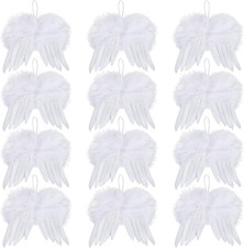 12Pcs Angel Feather Wings Ornament for Crafts Mini Angel Wings Christmas Tree De