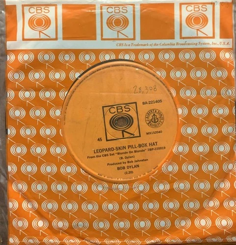 Bob Dylan Leopard-Skin Pill-Box Hat / All That's Good 1966 CBS Oz Promo 45