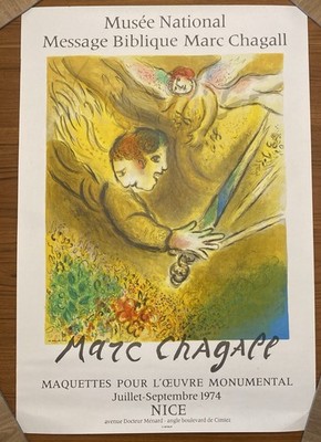 Marc CHAGALL ORIGINAL POSTER Maquettes pour l'Oeuvre Monumentale Nice 1974 *READ