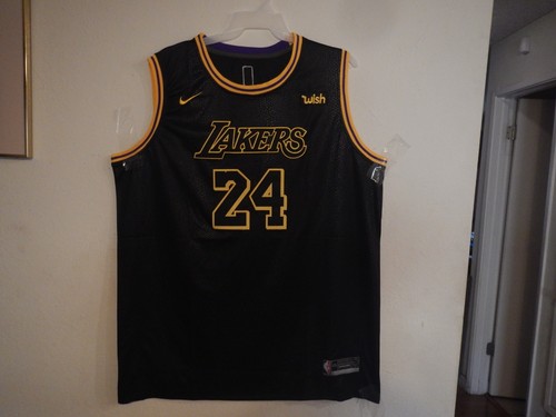 KOBE BRYANT # 24 LA LAKERS BLACK NIKE WISH JERSEY 4XL