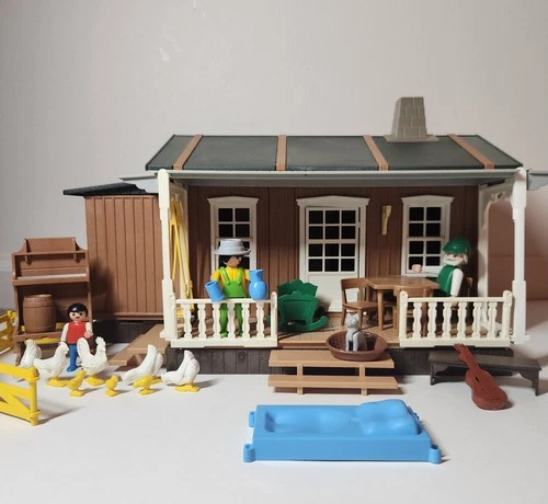 Vintage 1987 Playmobil 3769 Farmhouse Retired Incomplete Set