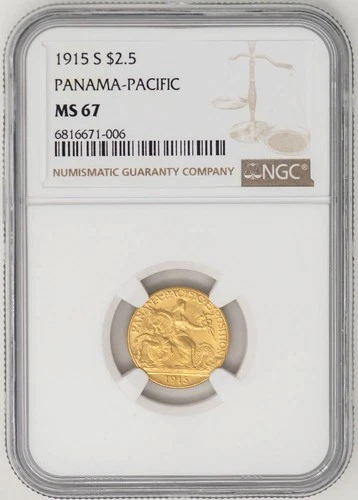 1915-S $2 1/2 Panama Pacific MS67 NGC 947240-32