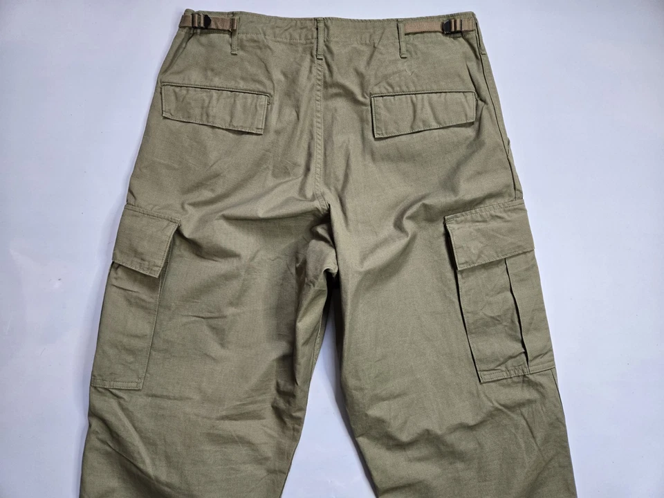 PANTALONES CARGO ORSLOW VINTAGE FIT 6 BOLSILLOS RIPSTOP VERDE MILITAR HECHOS EN JAPÓN Foto 3 de 4