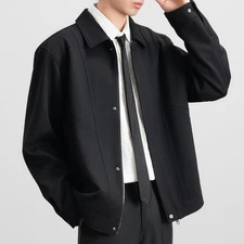 Korean Style Mens Long Sleeve Short Jacket Outwears Zipper Spring Autumn Fashion