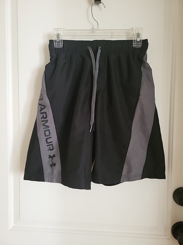 UNDER ARMOUR BOY'S SWIN TRUNKS. SZ.L. BLK & GRAY - Picture 3 of 12