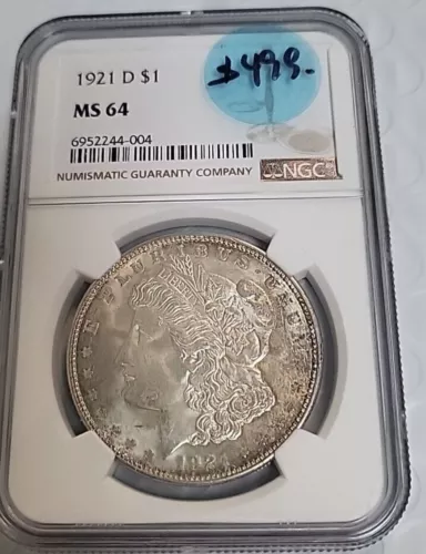 1921-D $1 Morgan Silver Dollar NGC MS64 C085