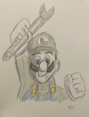 Luigi Original Art - Nintendo Super Mario Bros Mario 64