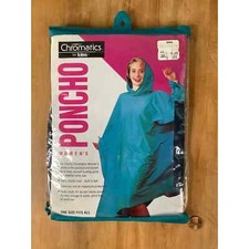 Vintage 1993 Chromatics by Totes Women  s Navy Rain Poncho - One Size Fits All