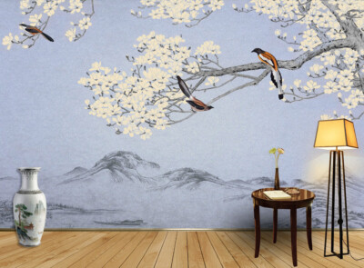 3D Flower Branch ZHUA300 Wallpaper Wall Murals Removable Self-adhesive Amy