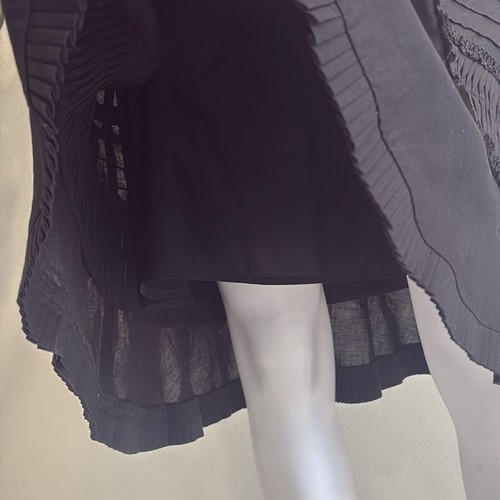 Falda plisada con volantes talla 10 negra ligera línea A hasta la rodilla - Imagen 9 de 11