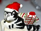 Vintage Kliban Santa Tabby CAT in Car w Gifts Christmas Ornament 1981 Volkswagen — photo 3