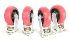 LOT OF 4 NEW COLSON / GENERIC 4-6109-921 SWIVEL CASTORS 6X2 6'' FAULTLESS