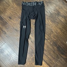 Men's Jock Under Armour Spandex Tights Compression Pants Black Pocket M
