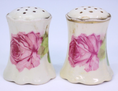 Salt & Pepper Shaker VTG Rose Pattern Royal Austria O&EG Fine China Set Bundle
