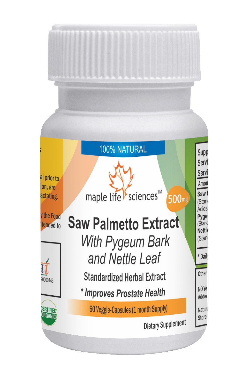 Saw Palmetto Pygeum Bark Nettle Leaf Capsules For Hair Loss Prostate
