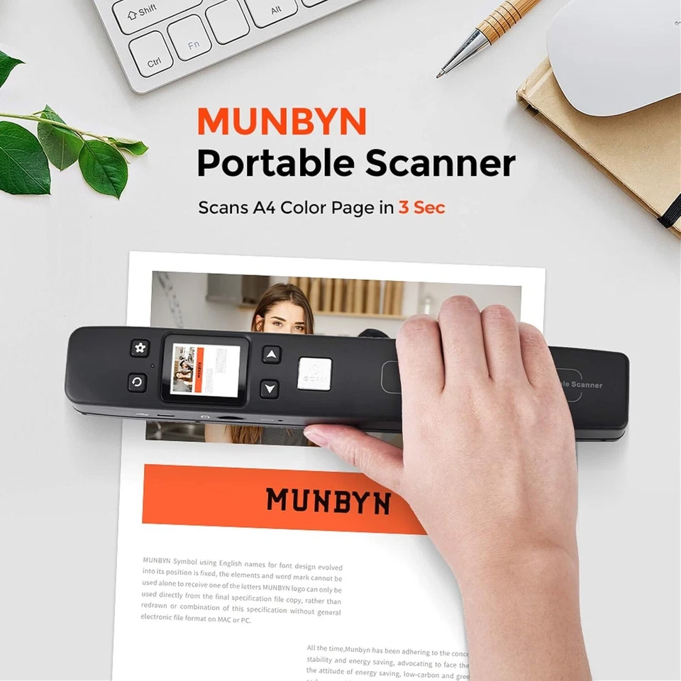 MUNBYN A4 Portable Scanner with Integrated Wi-Fi and 1050 DPI Resolution - Image 4 of 4