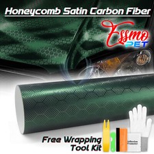 Pet Honeycomb Carbon Fiber Satin Venom Green Hex Vehicle Vinyl Wrap Decal Sheet