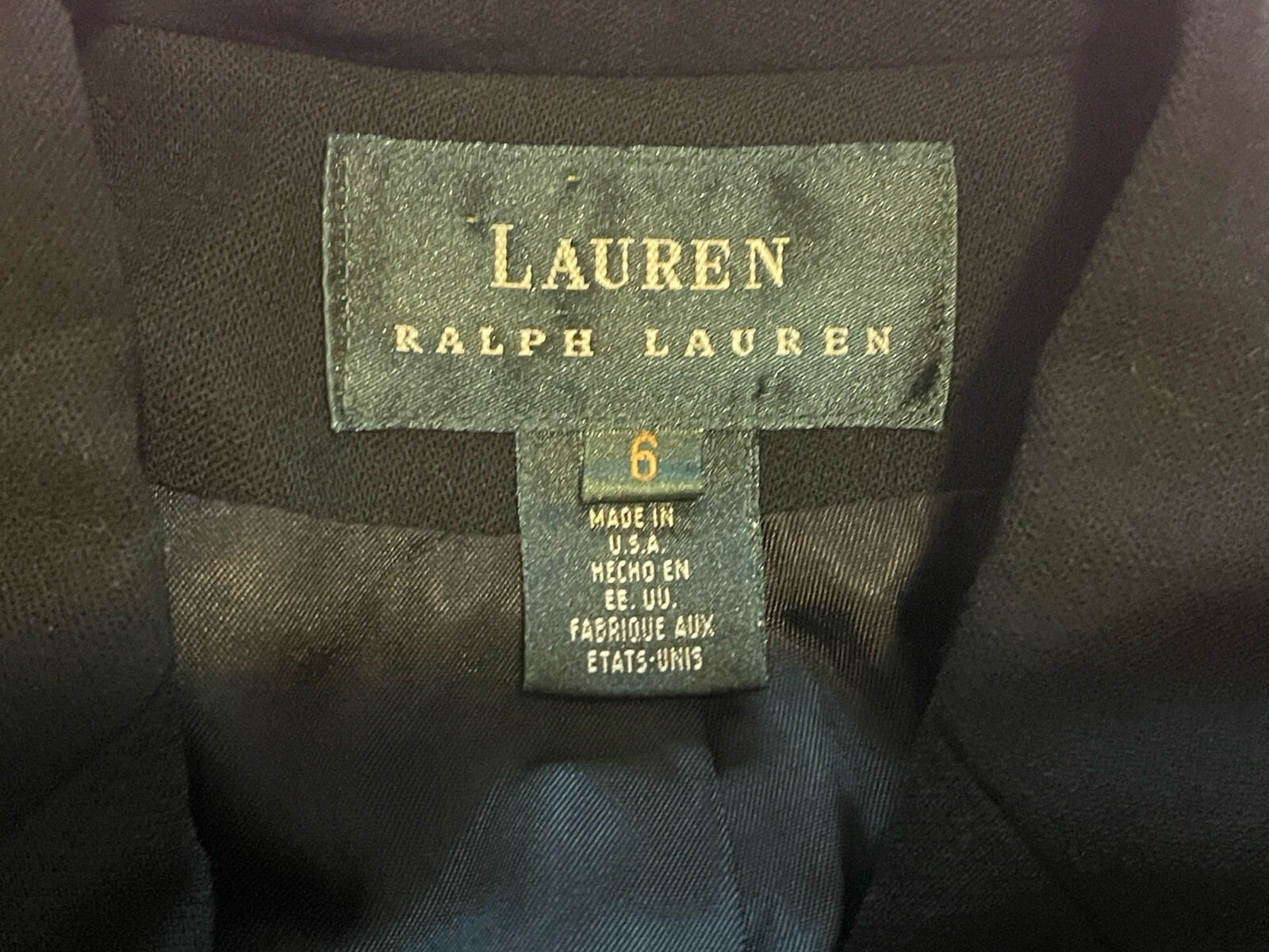 Giacca cappotto di lana Ralph Lauren LRL nera Savior fila taglia 6 toppa crestata preppy