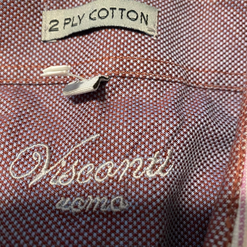 Camisa Luchiano Visconti Hombre Hombre Talla 16.5 Rayas Manga Larga Abotonada Usada en Excelente Condición Foto 4 de 4