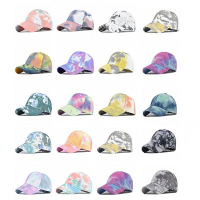 Tie Dyed Cotton Hat Men's Women's Colorful Sunscreen Hat Baseball Cap