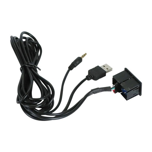 Adaptador USB AUX para automóvil Conector de 3,5 mm Montado en placa de automóvil Cable de extensión Cargador - Imagen 3 de 8