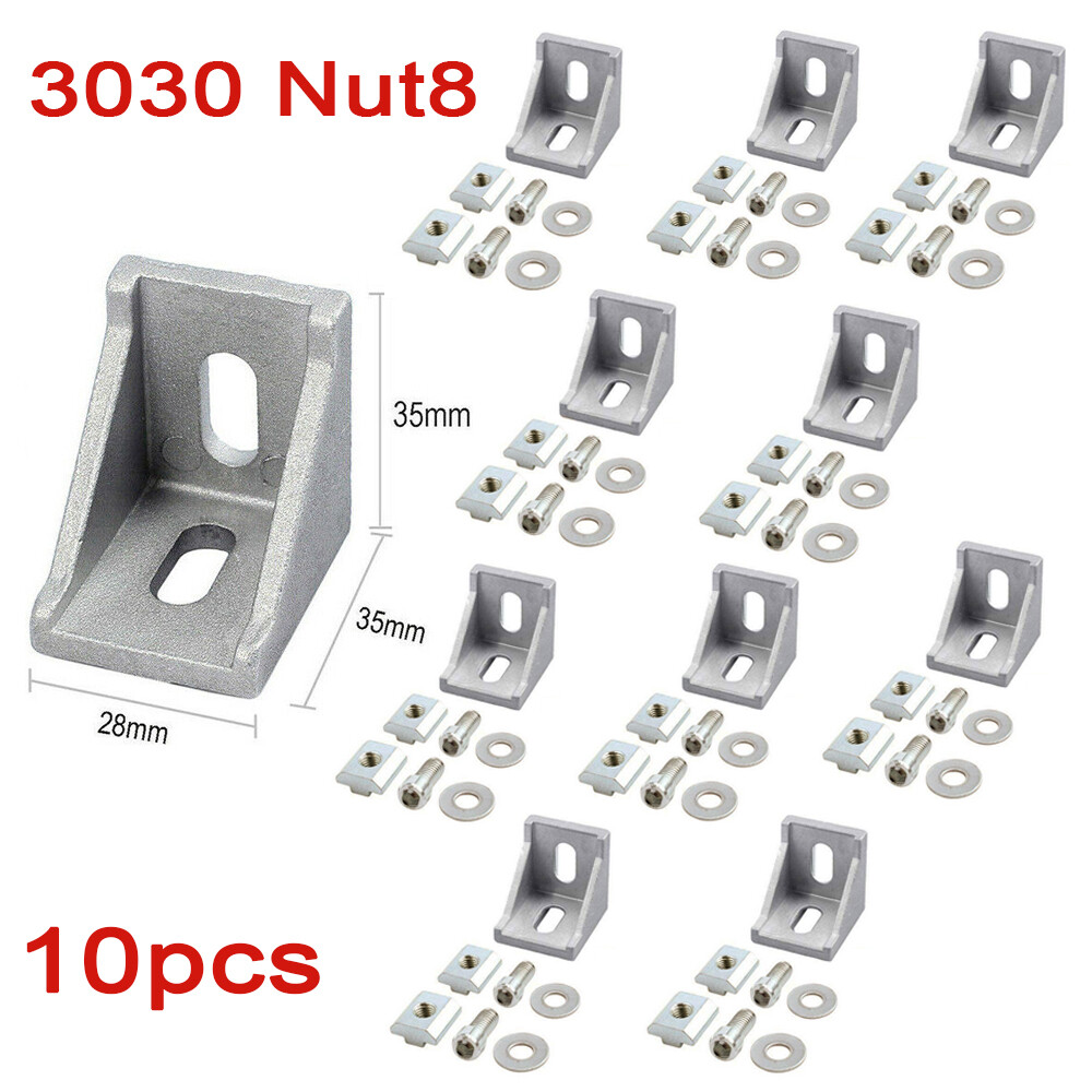 AUTOUTLET 10x T Slot T-Nut Innenwinkel, Aluminium Profil 2020 Nut 6 M4