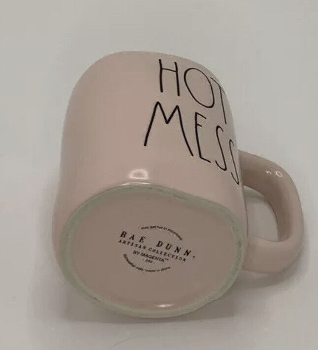Rae Dunn HOT MESS Mug - Pink interior - ceramic - very  rare!: Coffee Cups & Mugs
