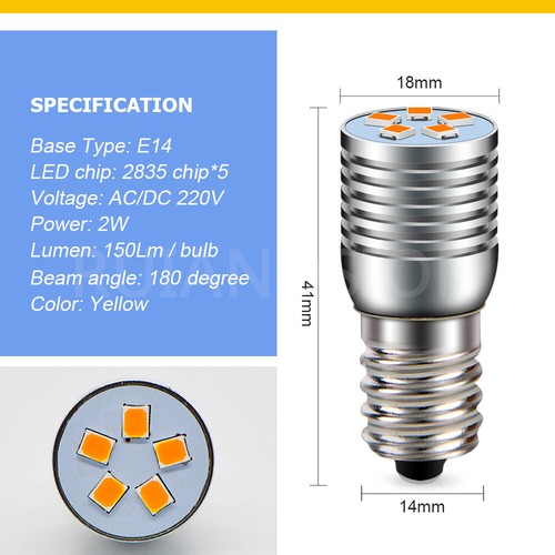 Ruiandsion E14 LED Luz Tornillo 220V Plafón Vela Lámpara 150lm 5color - Imagen 4 de 7