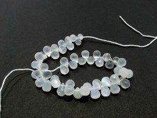 White Moonstone Teardrop Faceted 4x6-5x7mm Natural Beads 7"inch Strand