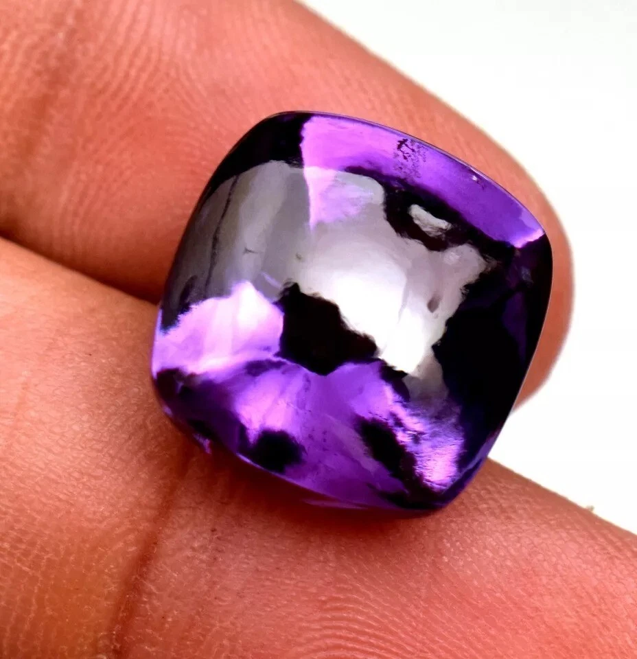 Zafiro púrpura 18-20 quilates corte cojín pan de azúcar natural cabujón piedra certificada Foto 3 de 4