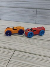 Nerf Nitro Foam Cars Lot of 2 Red/Blue and Orange/Dark Blue