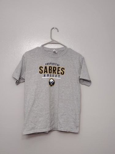 Property of Sabres Hockey T Shirt Size L Youth Gray NHL Buffalo Sabres
