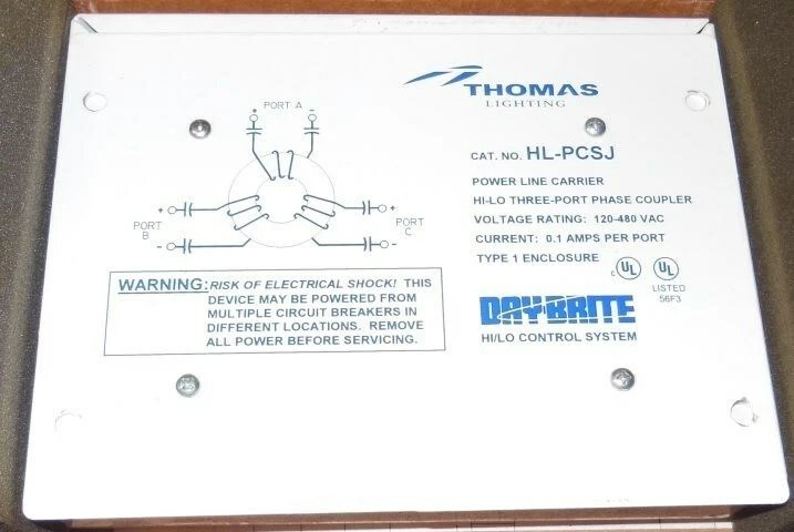 THOMAS - DAY-BRITE Acoplador de fase de 3 puertos para circuito de iluminación HI/LO HL-PCSJ - NUEVO Foto 2 de 4