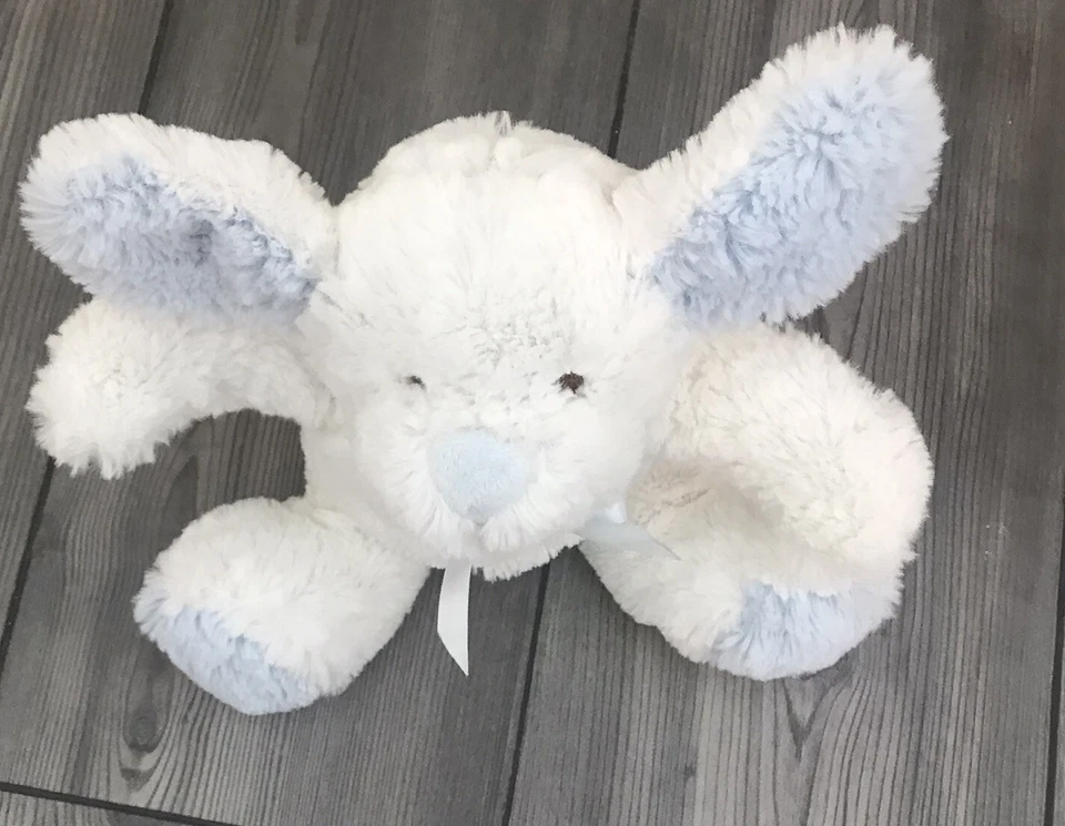 Raras mantas y más allá blanco perro felpa cachorro amoroso azul orejas y pies 10” R8 Foto 3 de 4